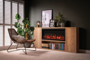 FireFX Atmos 105R electric fire. Shown with Venezia Suite