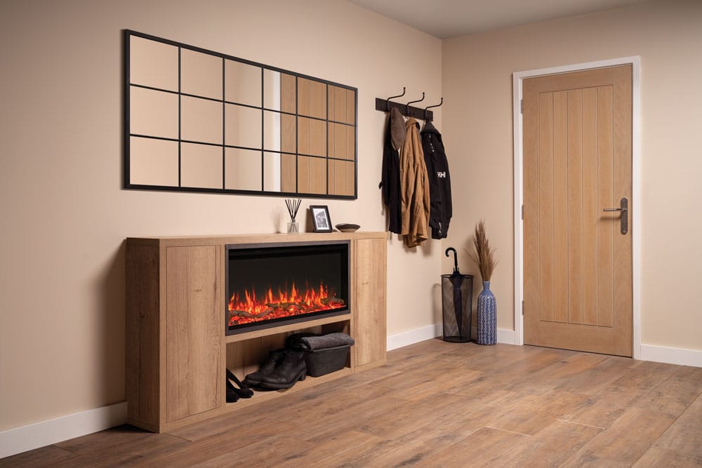 FireFX Atmos 105R electric fire. Shown with Venezia Suite